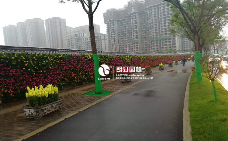 朗汀園林植物墻專用花盆打造西安城市“生態(tài)體”